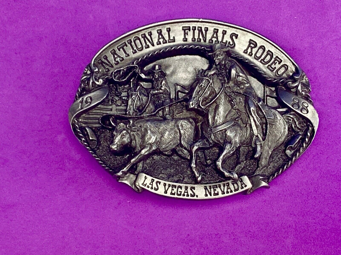 1988 Las Vegas NFR Youth belt buckle by Siskiyiou 750 made! SO RARE!!!