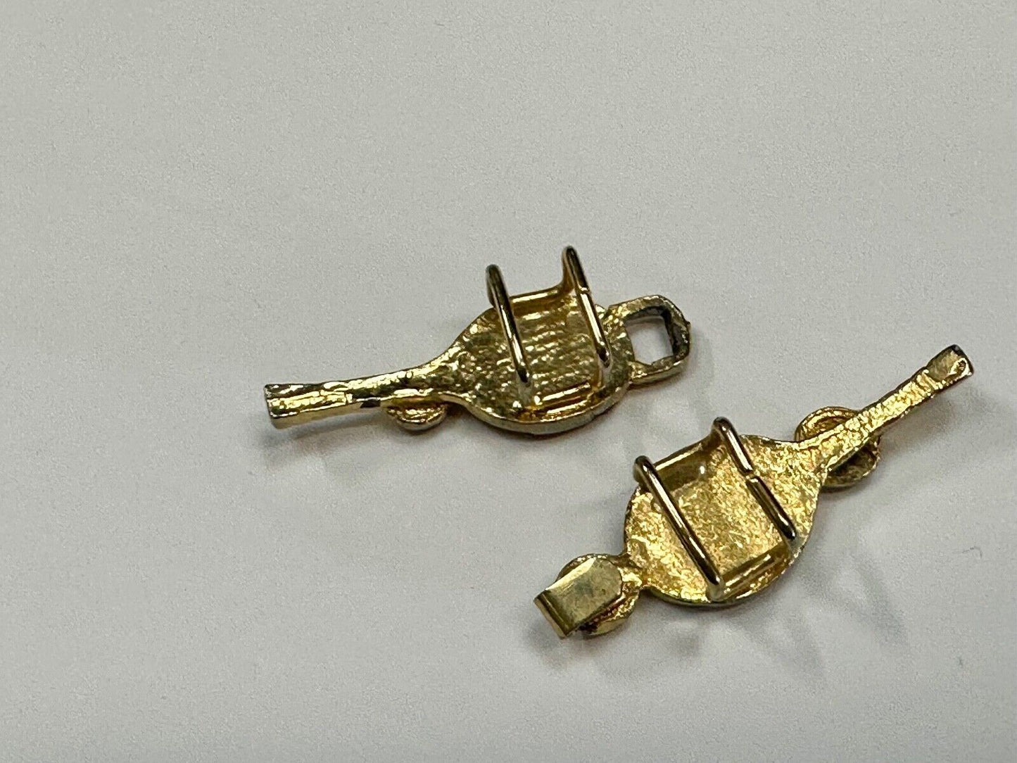 Tennis Raquette Vintage Two-piece interlocking gold tone belt buckle