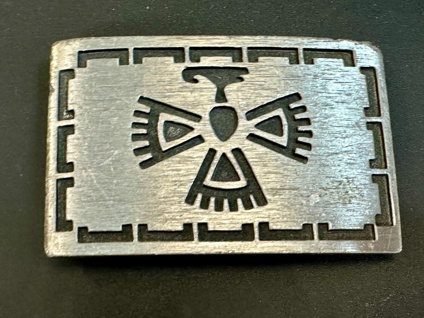 Thunderbird Native American Indian Art Symbol Rectangular Western Belt Buckleun