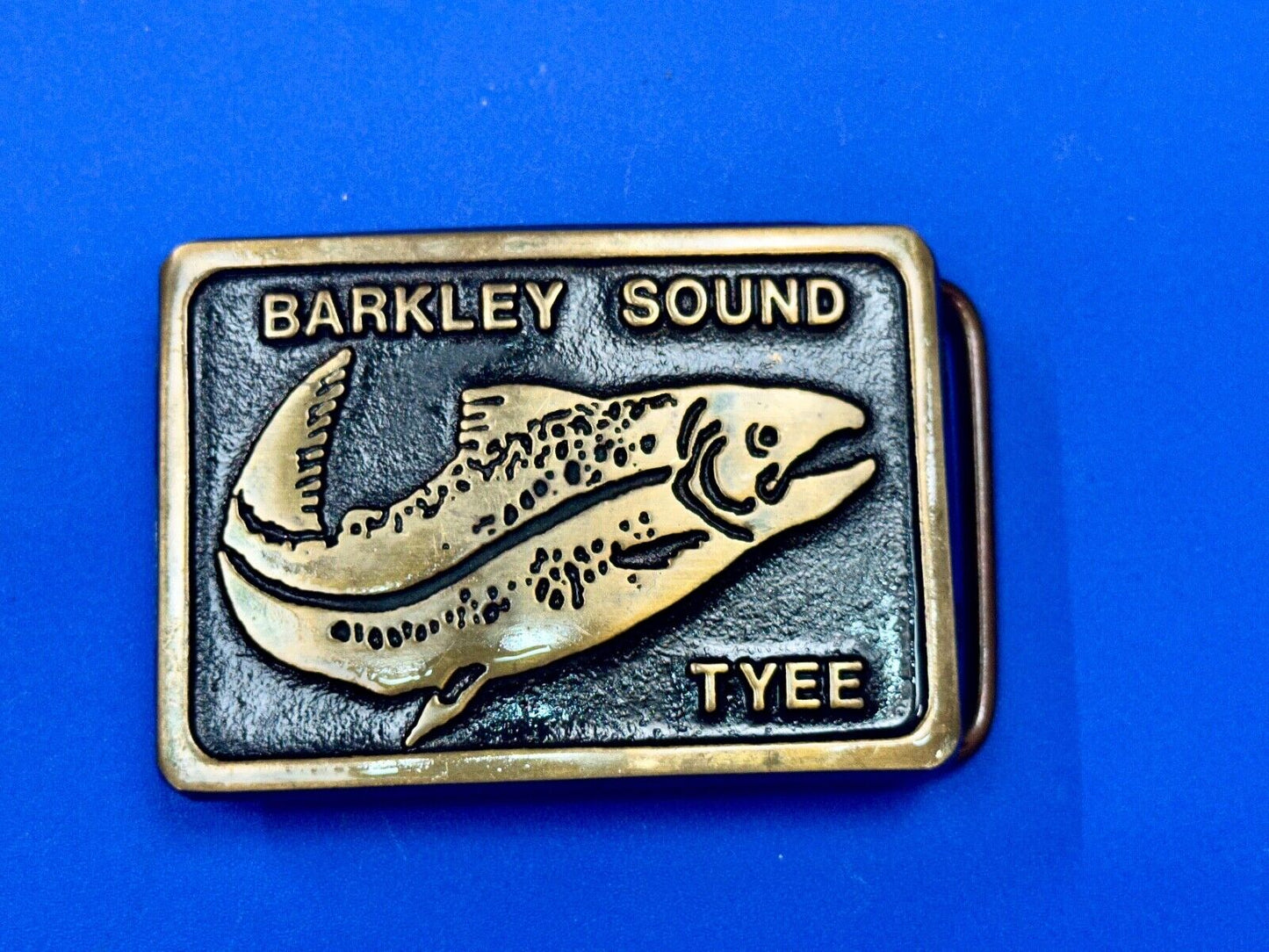 Barkley Sound Tree Fishing Fish Solid Bronze Sandcast belt buckle Rainbow Medals