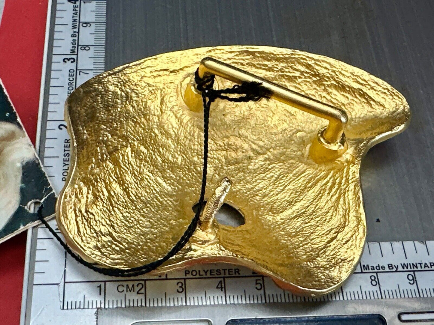 Susan Maddox gold tone abstract style NOS belt buckle