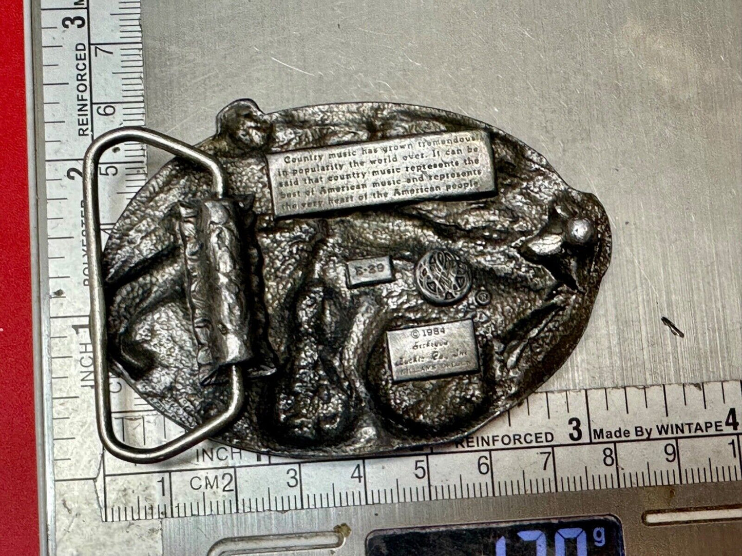 1984 Country Music - Guitar & Banjo pickers Vintage Siskiyou belt buckle E-29