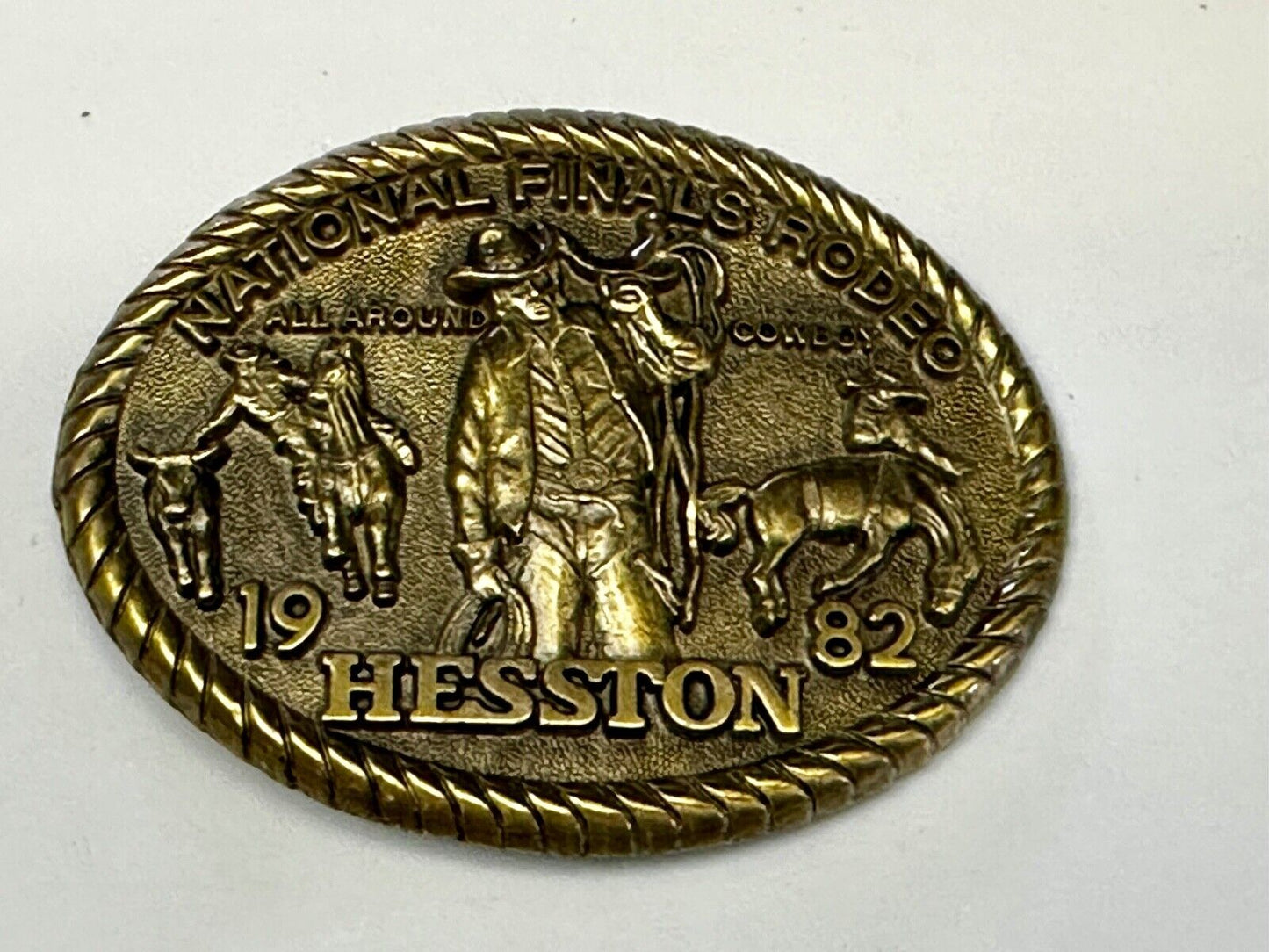 1982 Hesston NFR All Around Cowboy National Finals Rodeo Belt Buckle