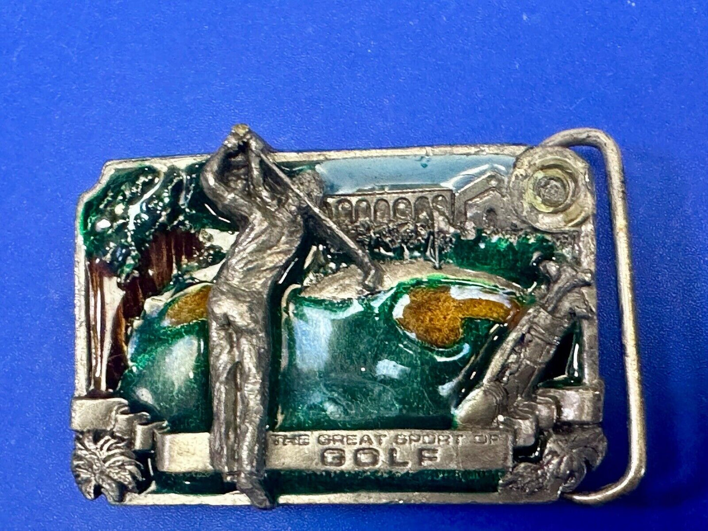 The Great Sport of Golf belt buckle - ball to the green course par handicap L-86