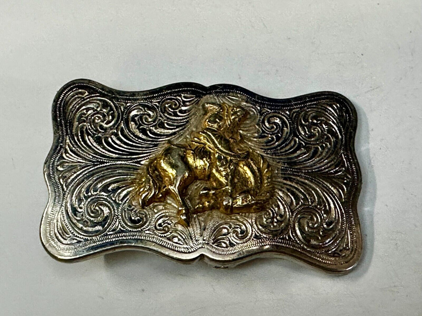 Vintage Cowboy Saddle Bronc small Cowgirls western belt buckle