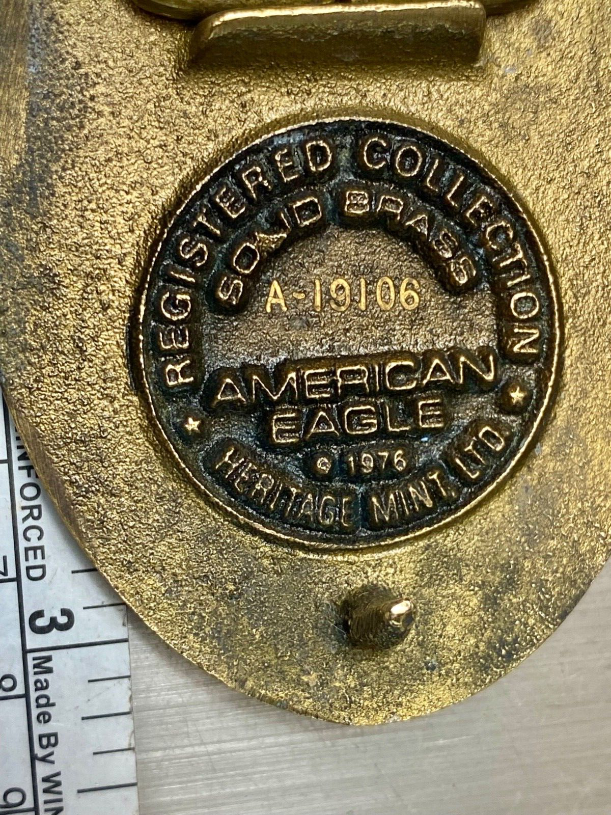 American Eagle Vintage 1976 Heritage Mint LTD United We Stand belt buckle