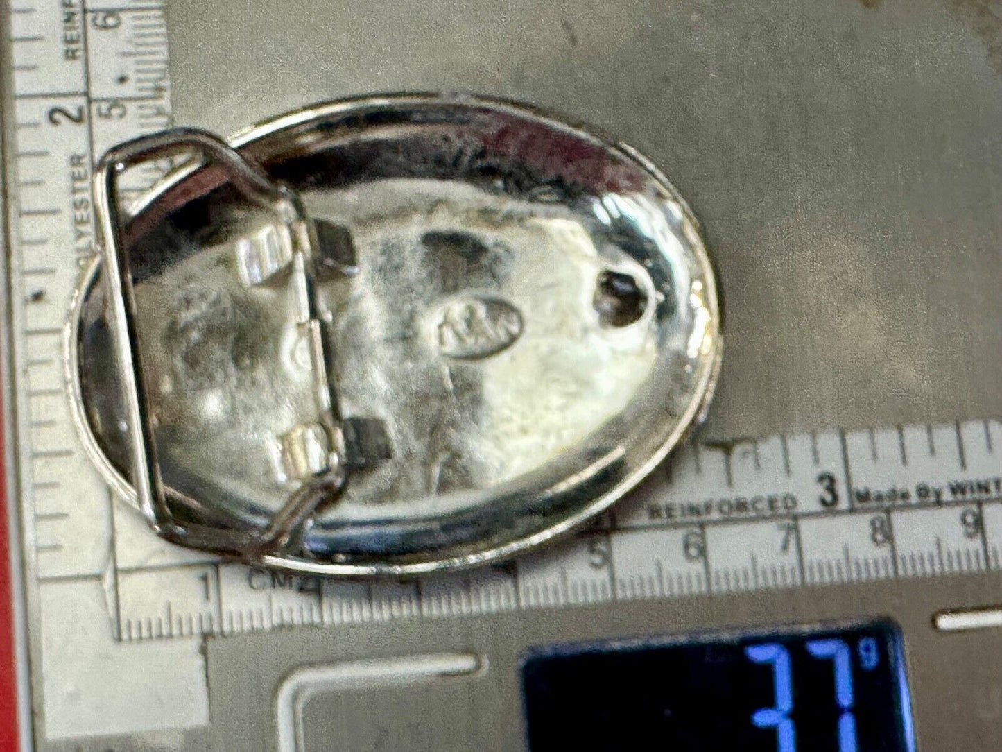 Vintage Horse Head Two tone oval western 2.75" wide belt buckle by Ivan