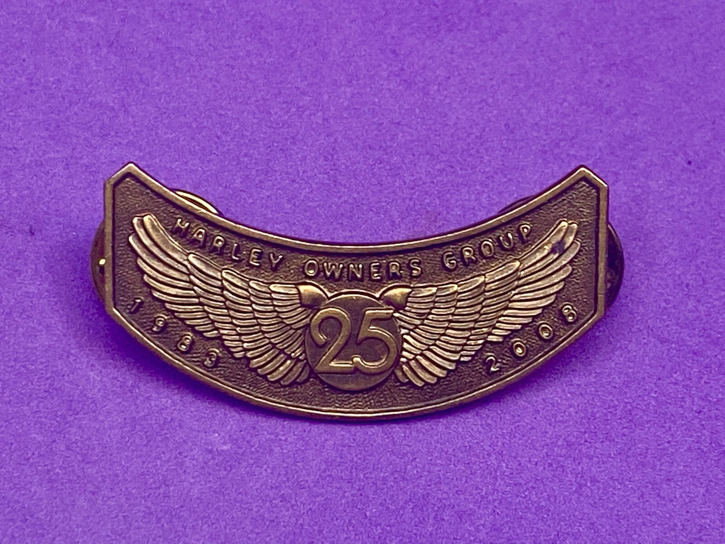2008 HOG Harley Davidson Motorcycles Members Group 25 Years Jacket Pin