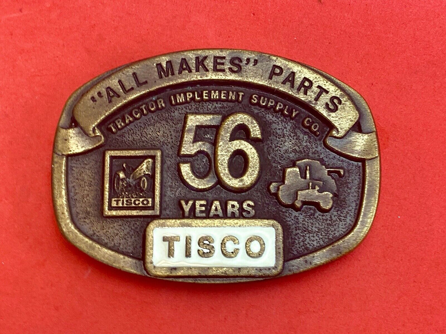 TISCO 56 Years ALL MAKES PARTS Tractor Service belt buckle Series 4 1993