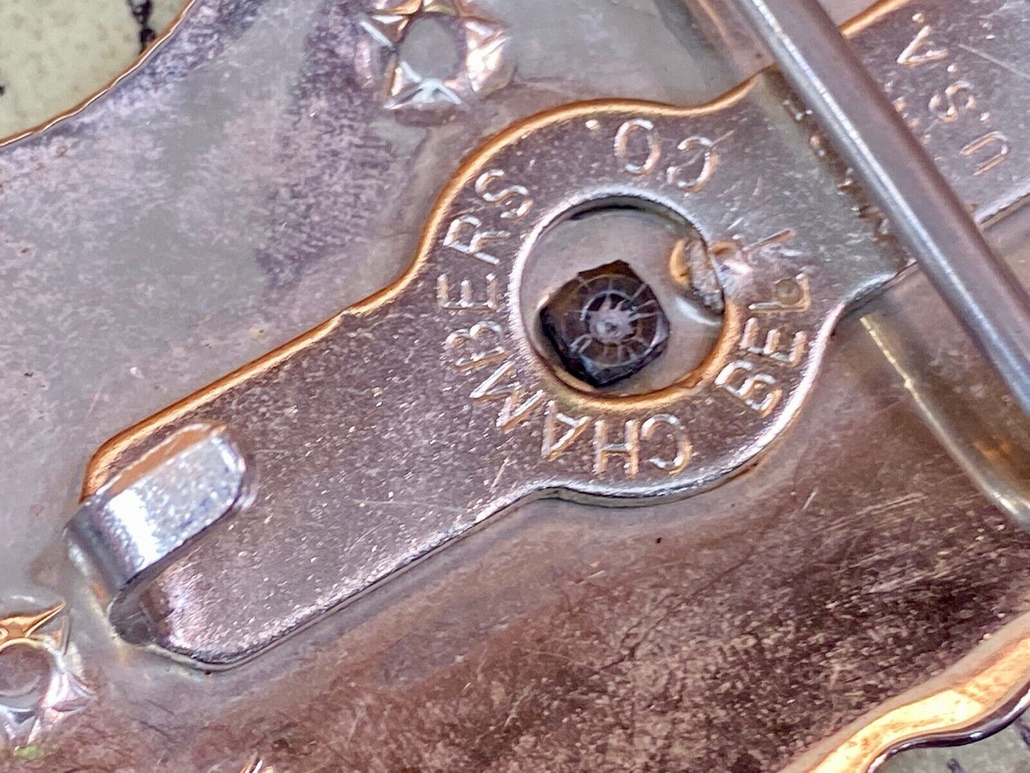 Vintage Chambers Two Toned Horse Head Bust Belt Buckle