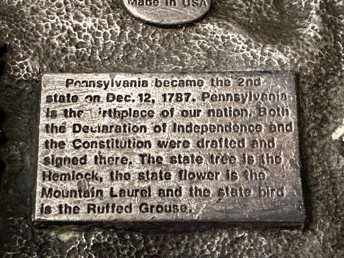 The State of Pennsylvania Virtue Liberty Independence 1982 Siskiyou Belt Buckle