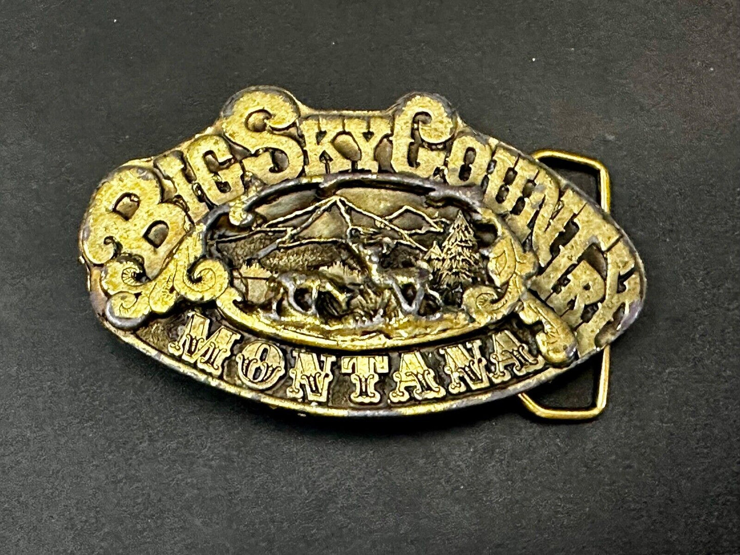 Vintage Big Sky Country Montana Belt Buckle Capitol! Vintage Adezy Denver