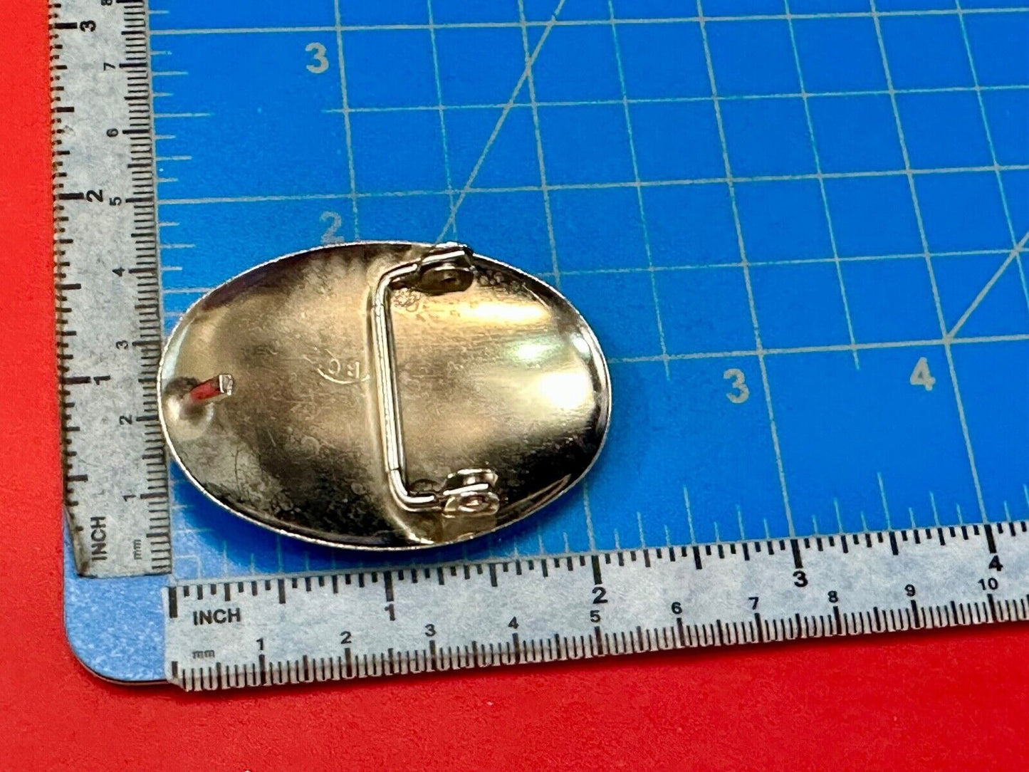 BC - Vintage B Cayaditto Zuni Bear Claw oval Belt Buckle