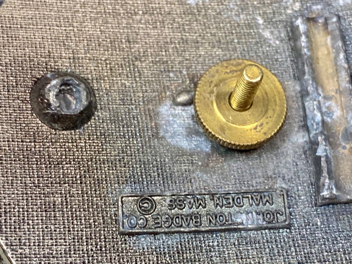 The Amateur Softball Association of America metal round badge -Johnston Badge Co