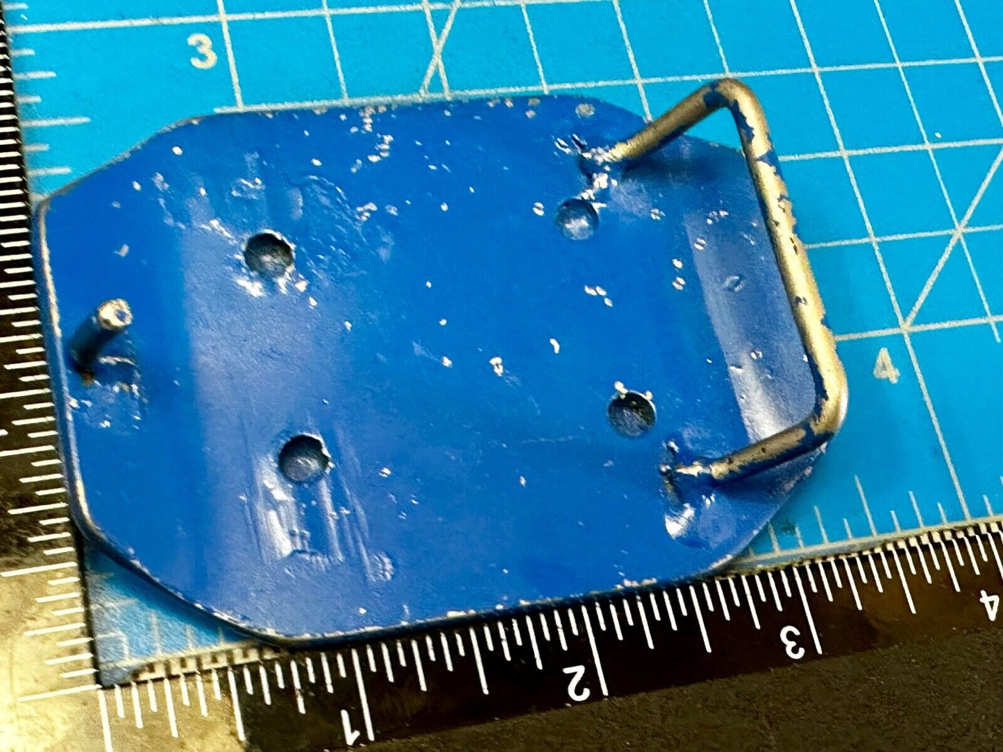 Unique Artisan Butterfly blue and silver tone raised Belt Buckle