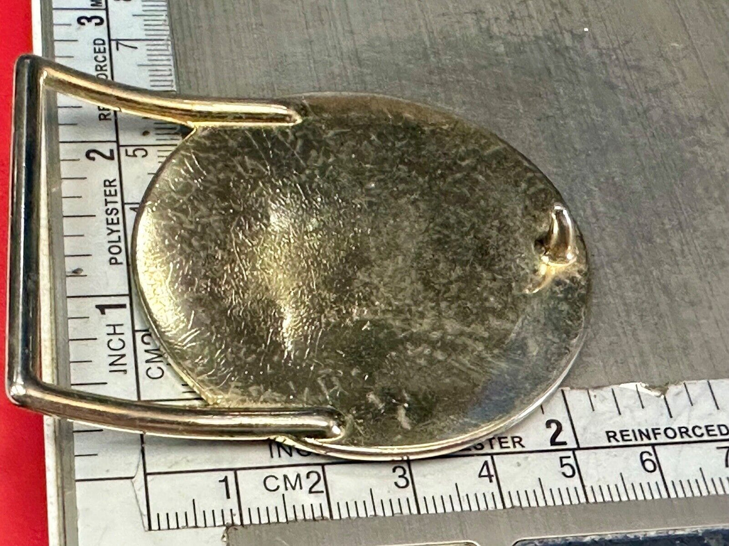 American Revolution bicentennial liverty bell round gold tone belt buckle