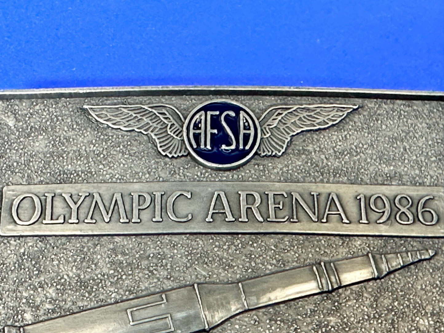 AFSA Air Force Sergeants Association Olympic Arena 1986 Rocket Belt Buckle