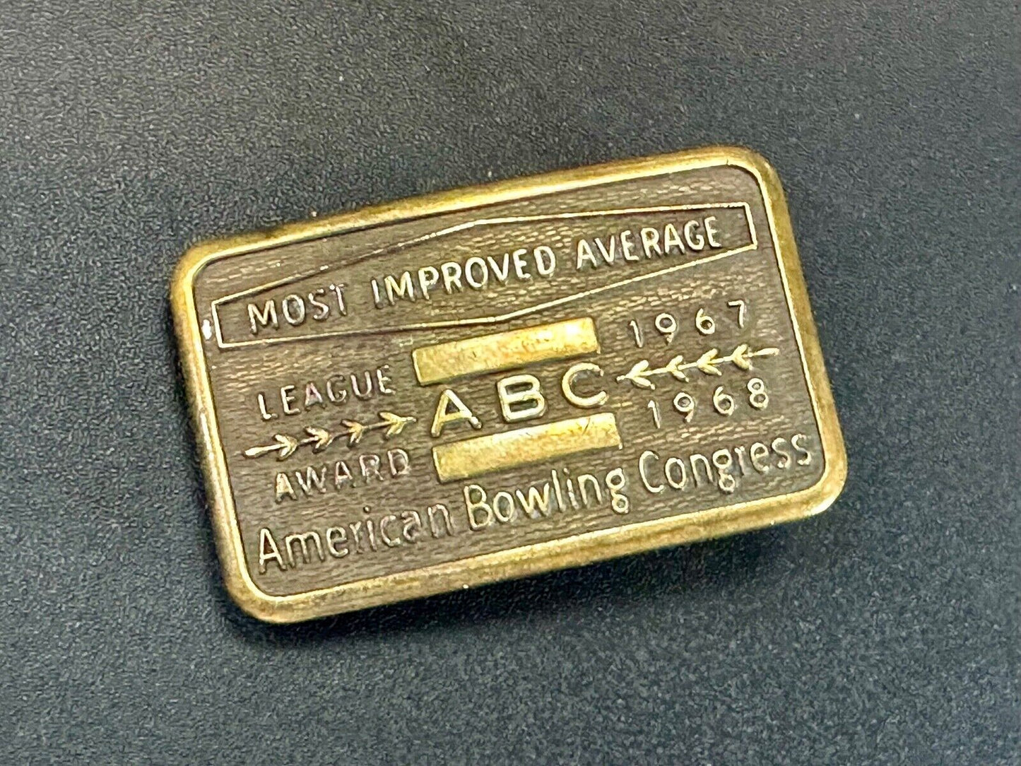 1967 - 68 MOST IMPROVED BOWLING AVERAGE - BLANK - BELT BUCKLE ABC LEAGUE AWARD