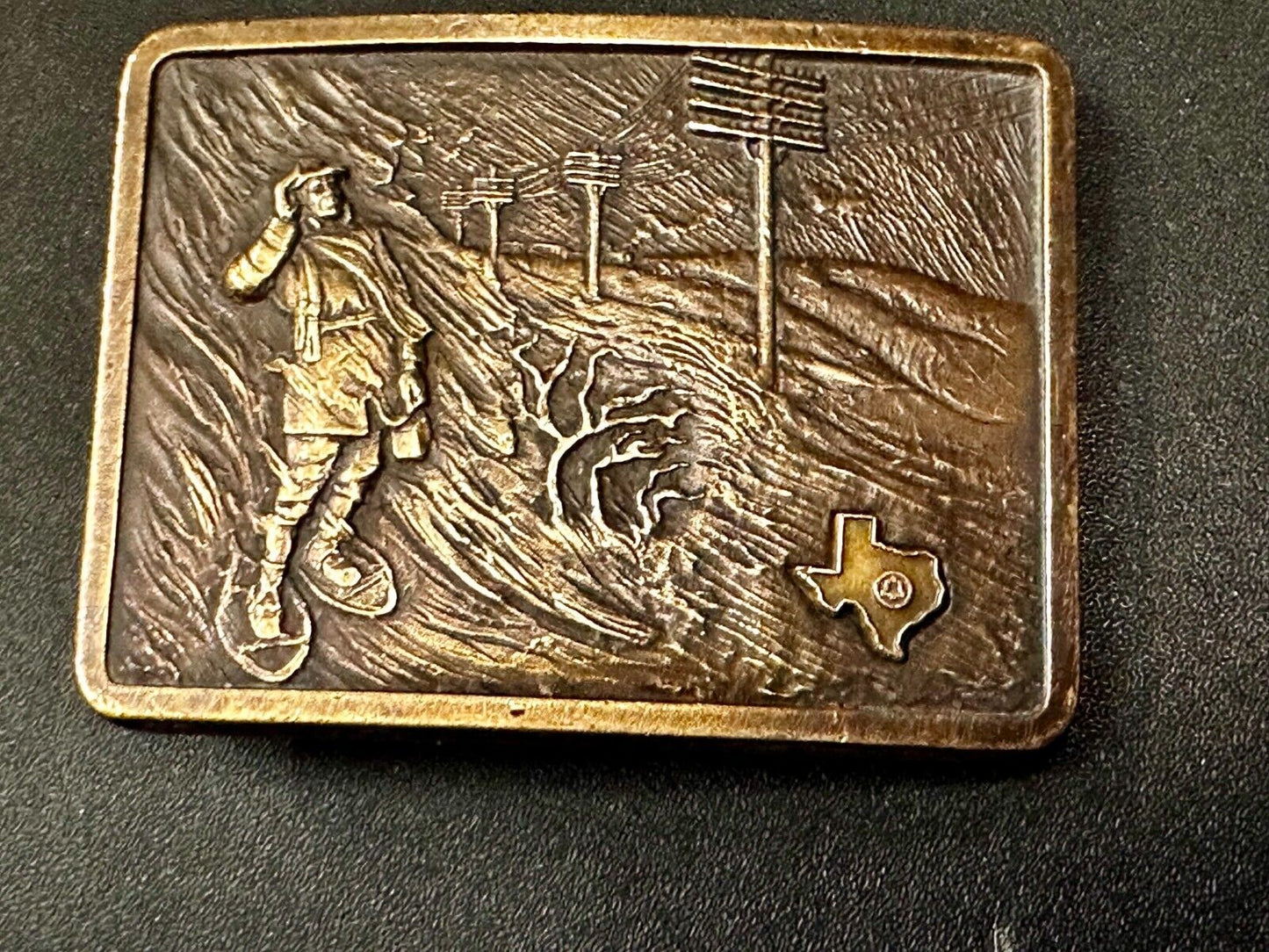 Texas Bell Telephone Award Belt Buckle by OC Tanner