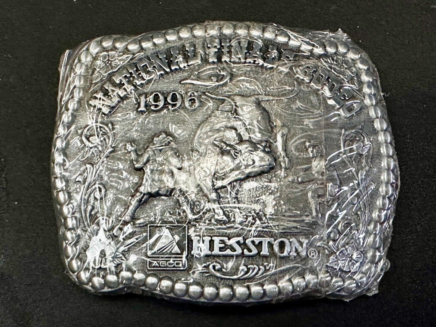 1996 Hesston NFR National Finals Rodeo Cowboys NOS Western Belt Buckle
