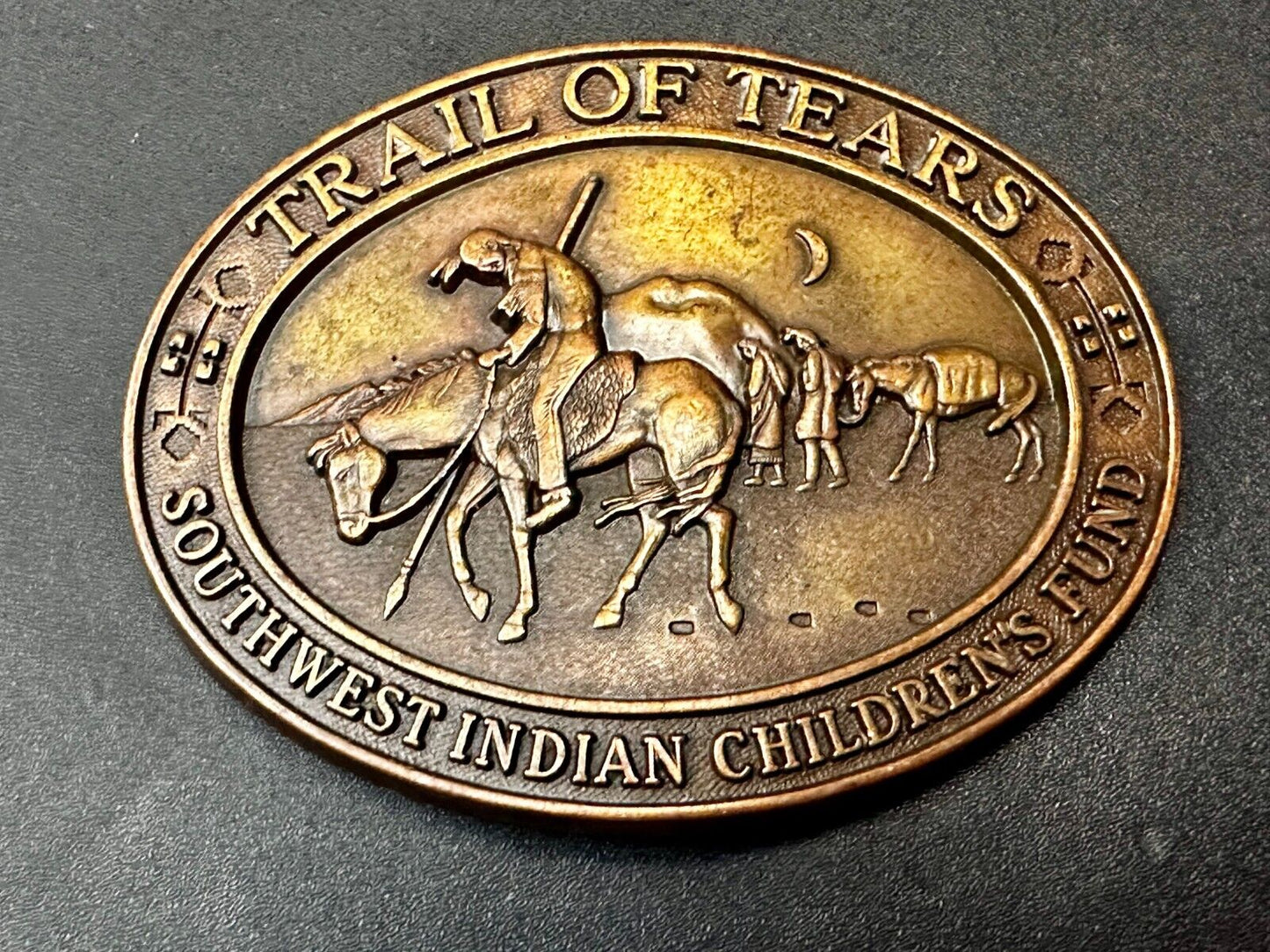 Trail of Tears Southwest Indian Children's Fund Vintage numbered Belt Buckle