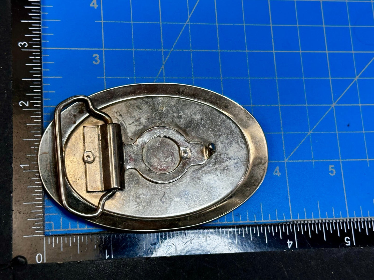 1978 Southern Pacific Tucson Division Railroad Safety Silver Tone Belt Buckle