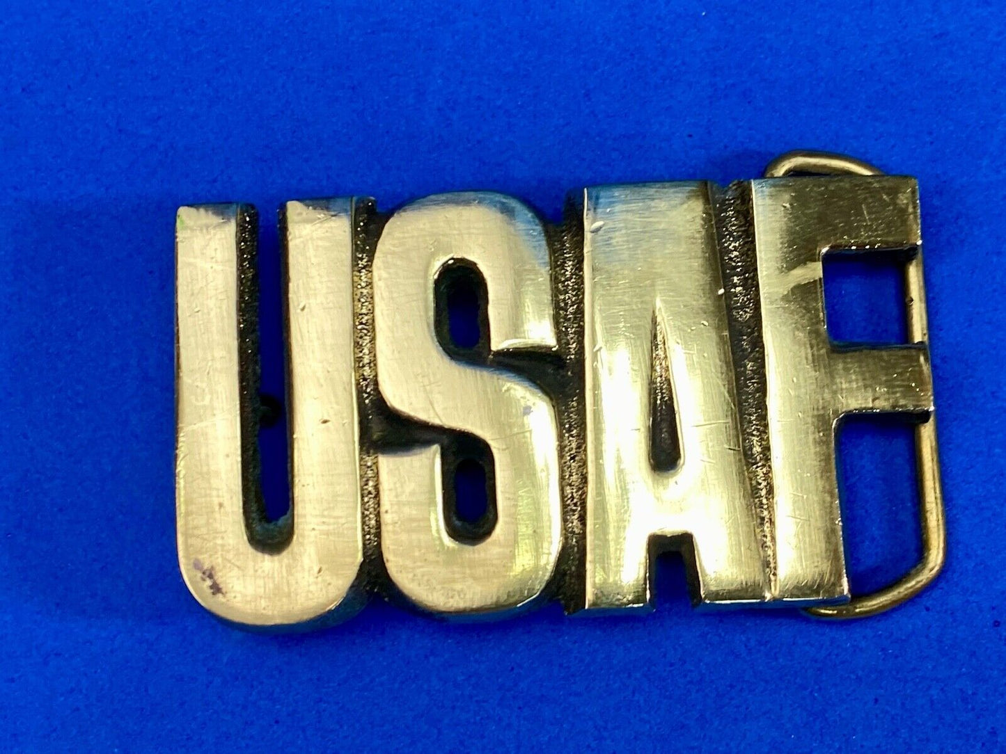 USAF United States Air Force Solid brass vintage block letters