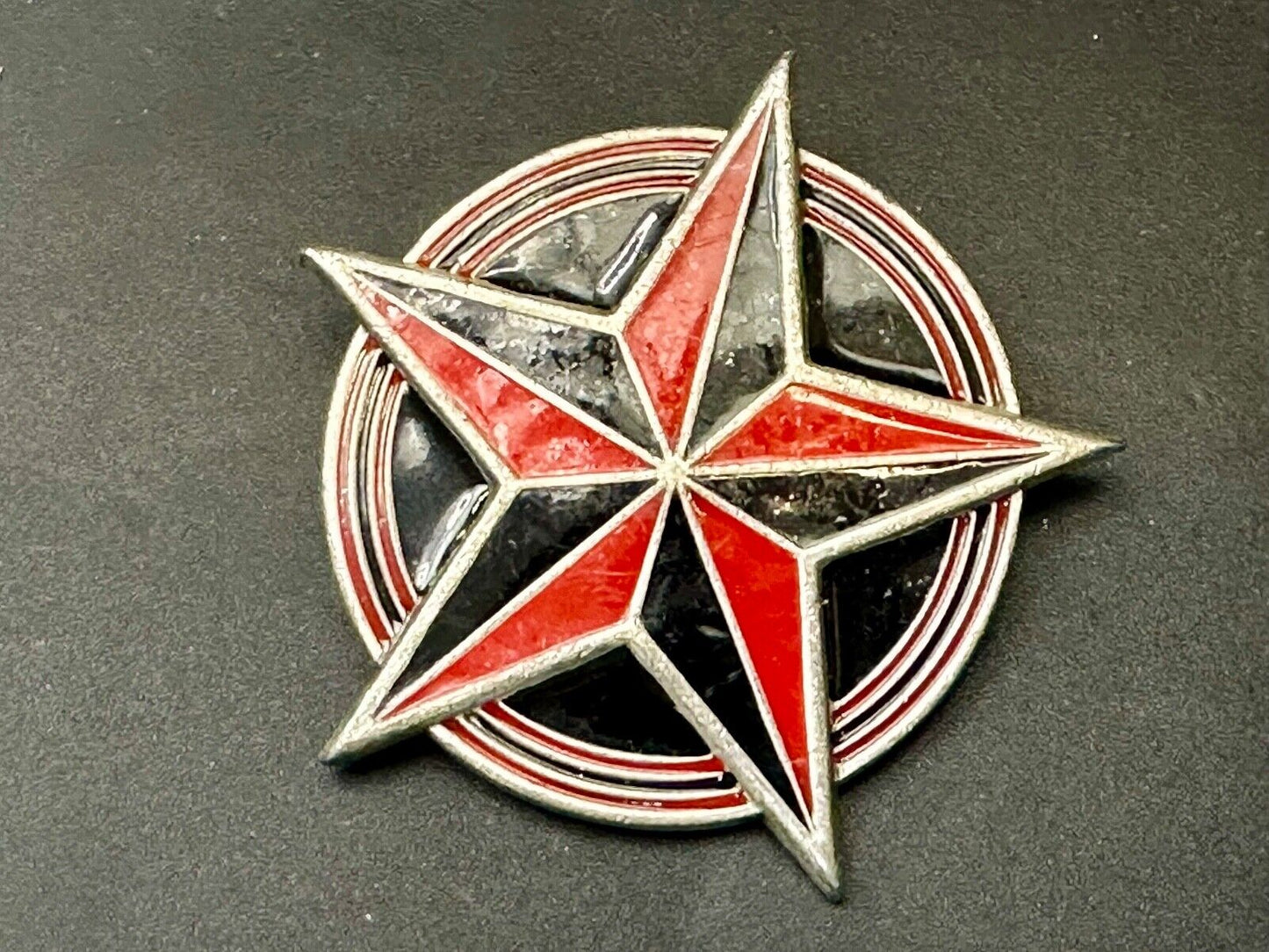 2002 Star in Circle black & Red color Great American Products pewter Belt Buckle