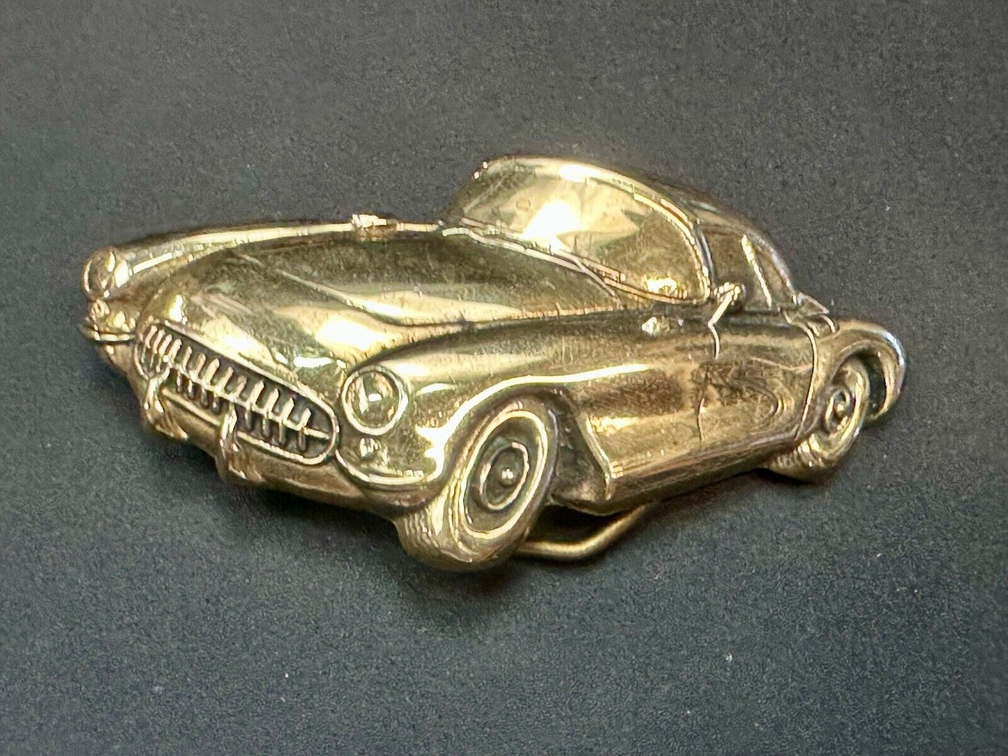 1st Generation Corvette Solid Brass Car Collectors Baron Belt Buckle 1979