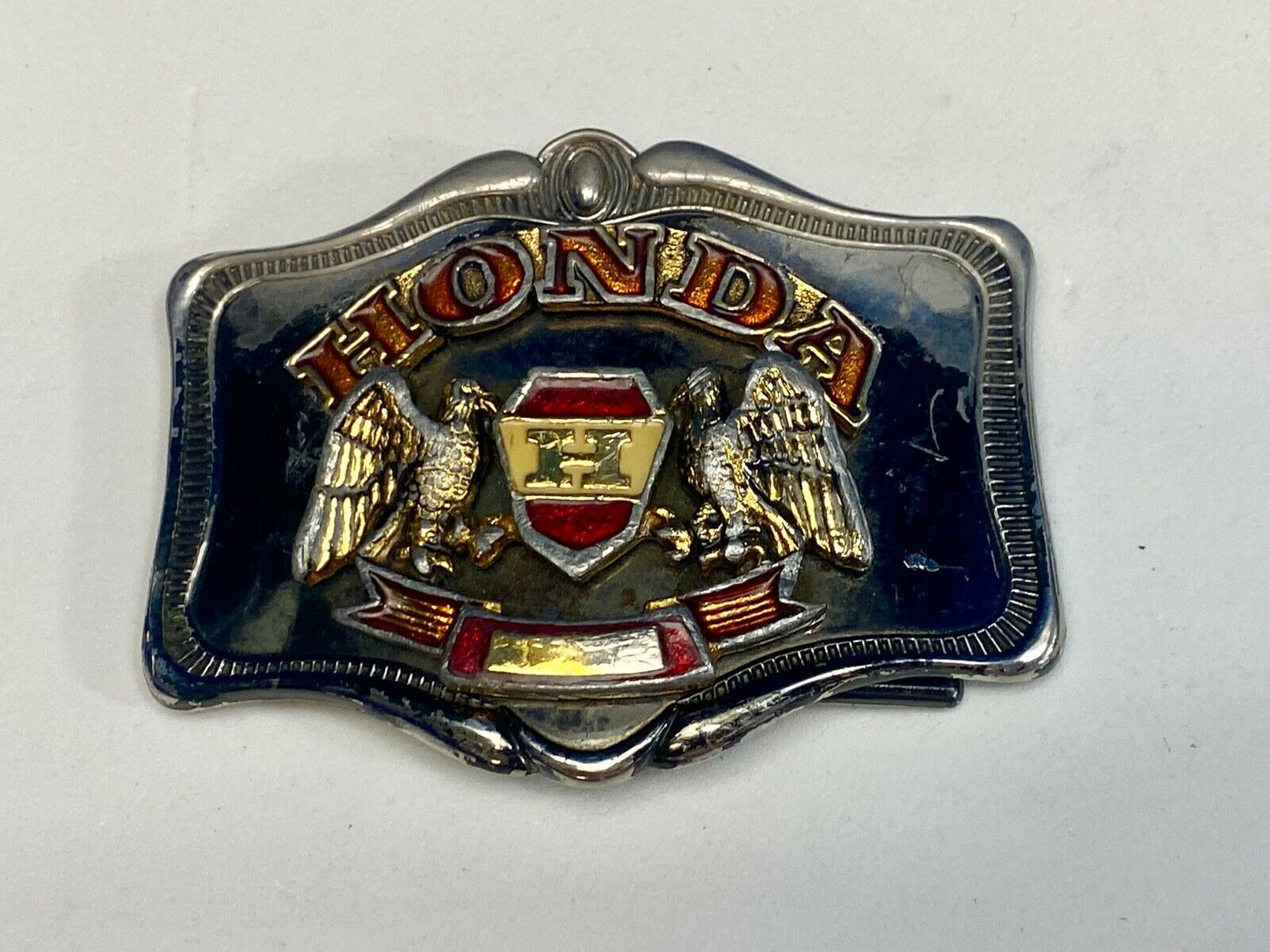 Vintage 1978 Honda H Gold Wing Two Eagle's Logo Western Framed Belt Buckle