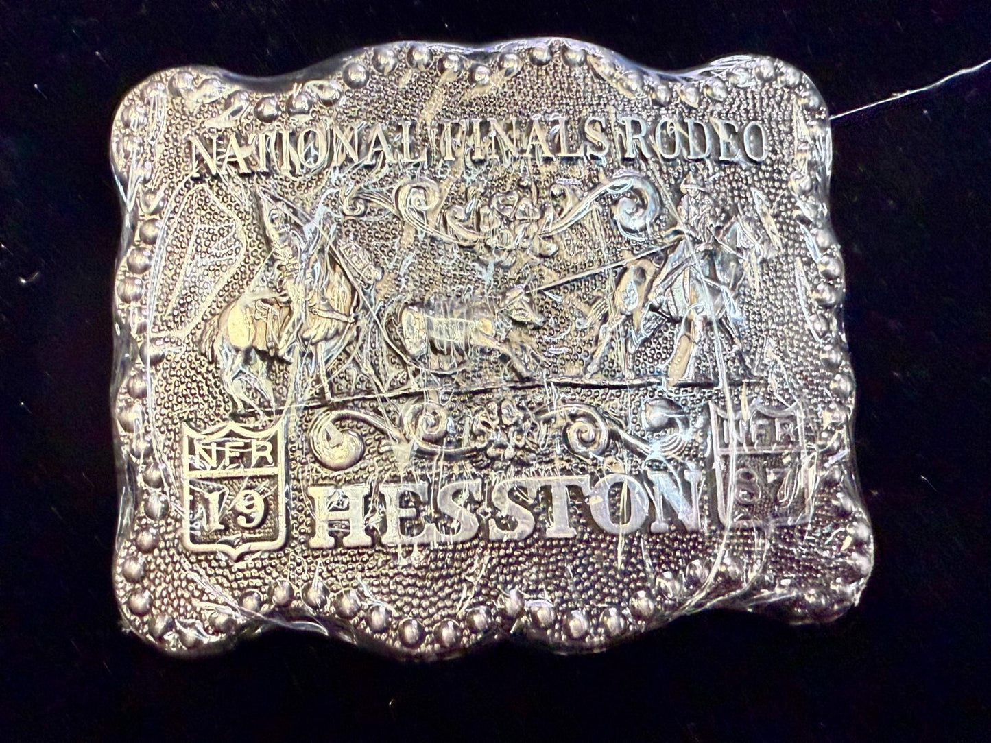 1987 Hesston NFR National Finals Rodeo Cowboys Award Design Medals Belt Buckle