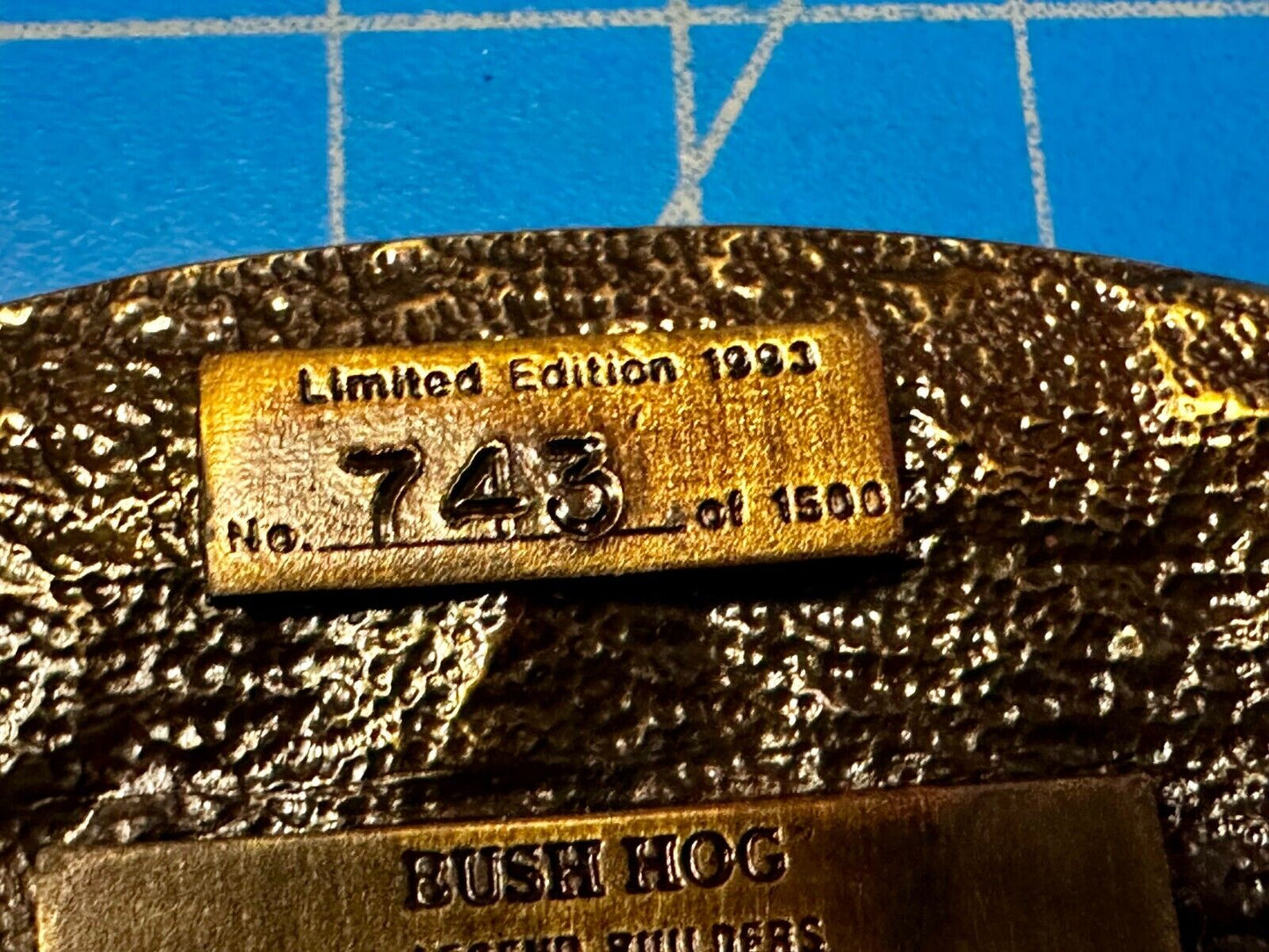1993 Bush Hog The Legend Agriculture Machine Co. Commemorative Belt Buckle