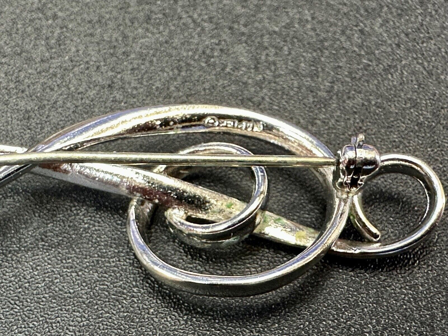 Treble clef music theme signed vintage brooch pin from estate find