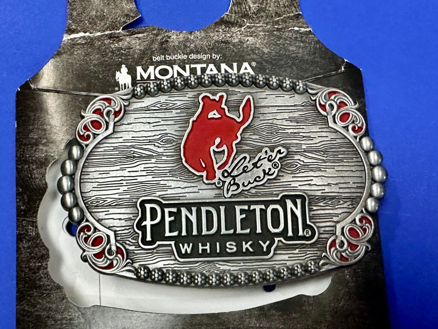 2023 Pendleton whiskey Let'er Buck Rodeo Cowboy Montana Silversmiths Belt Buckle