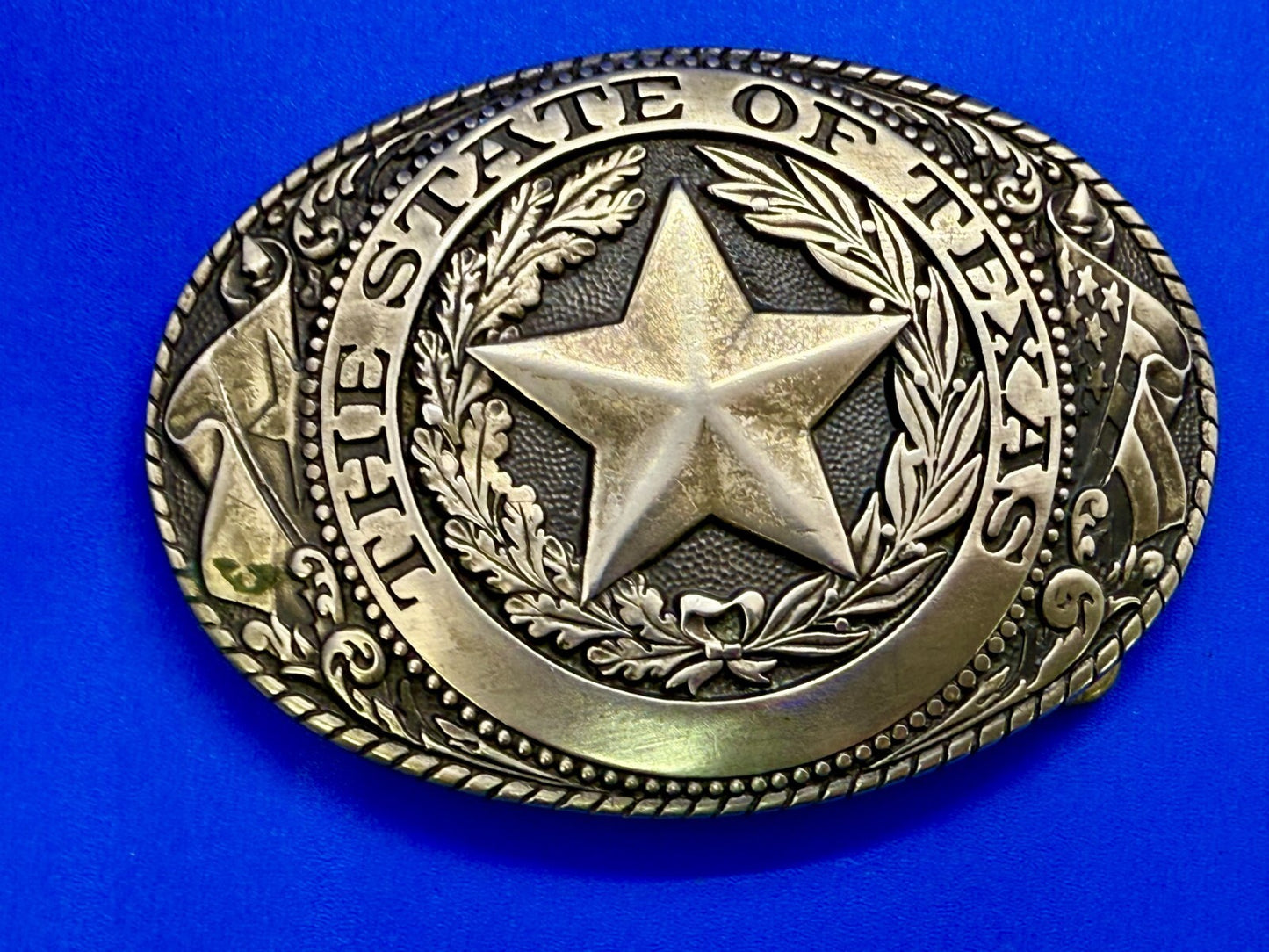 Texas Lone Star State Vintage Statehood Series Solid Brass Tony Lama Belt Buckle