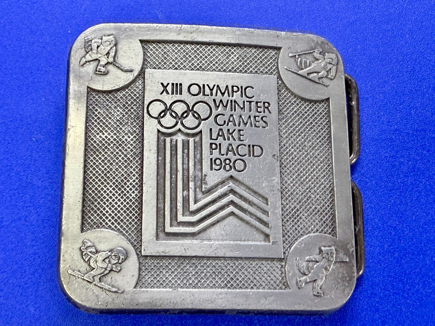 The Olympic Winter Games Lake Placid 1988 Commemorative Silver Color Belt Buckle