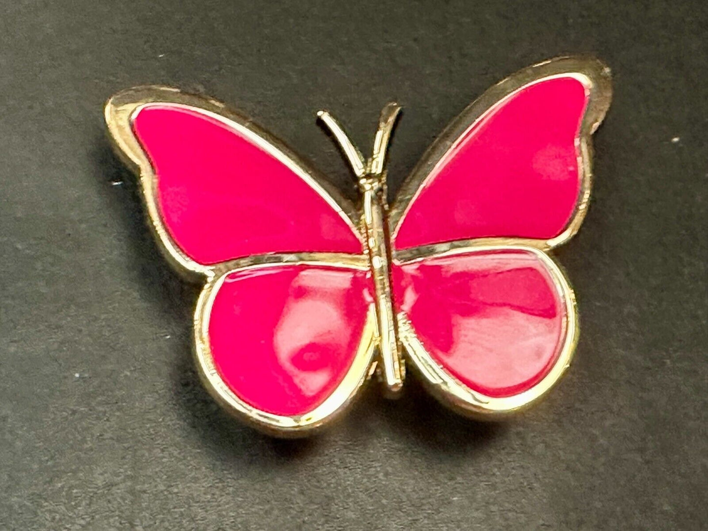 Beautiful Butterfly Shaped Cutout Pink Enameled Womens Belt Buckle
