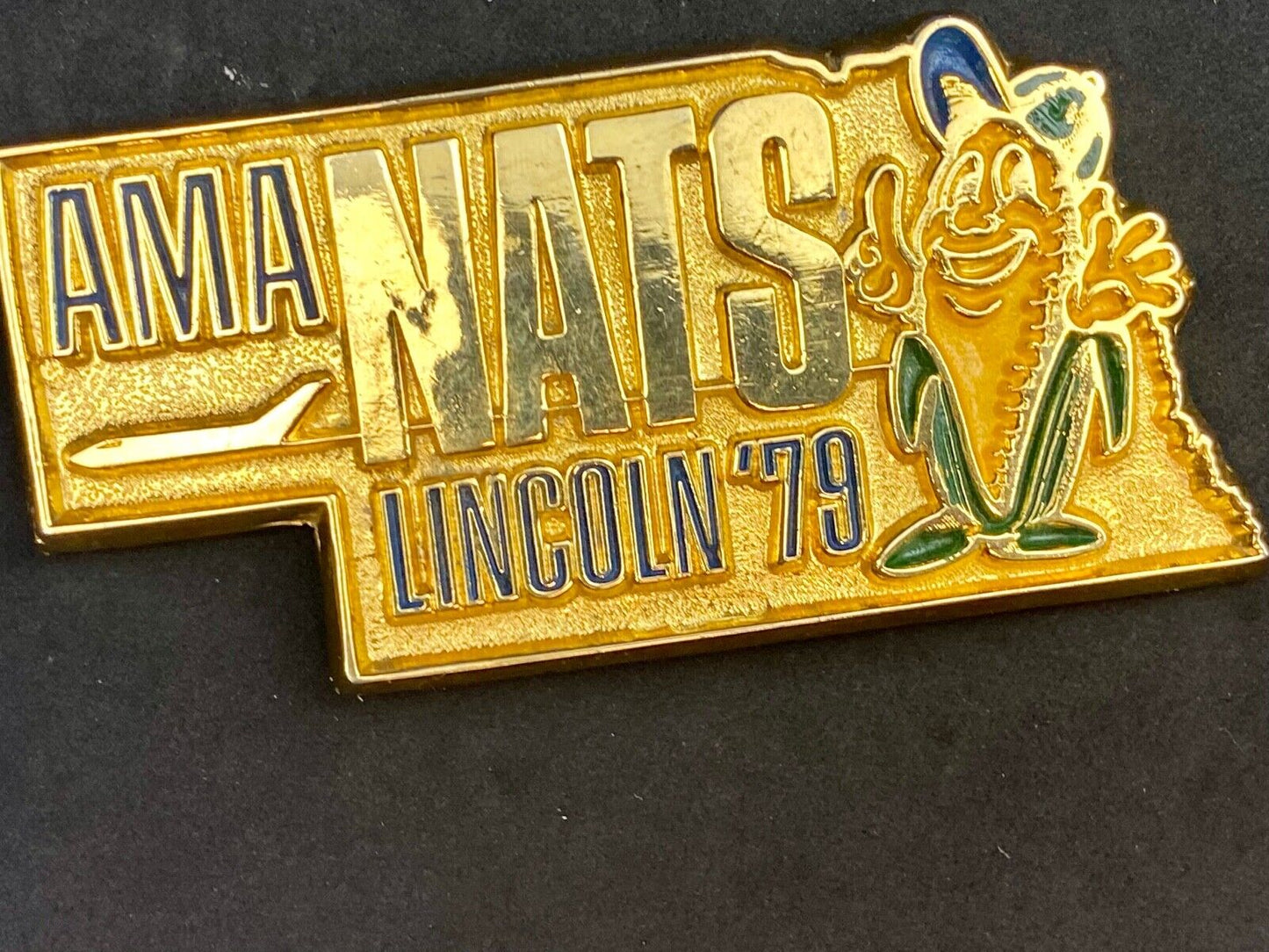 Vintage 1979 National Model Aviation Aeronautics AMA NATS Belt Buckle LINCOLN