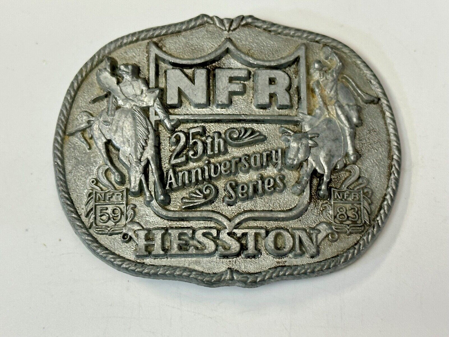 1983 Hesston National Finals Rodeo 25th Anniversary Adult Collectors Belt Buckle