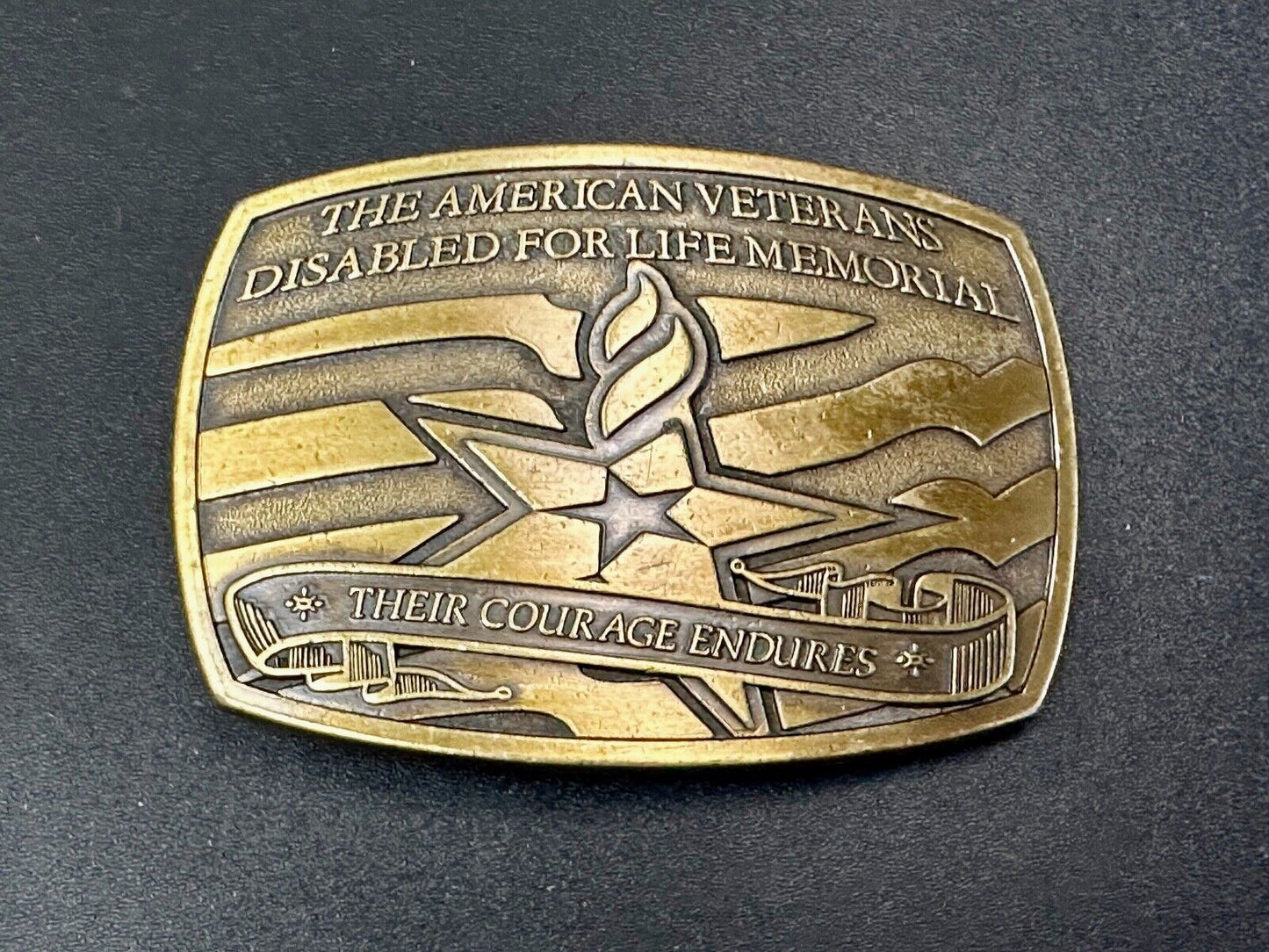 Their Courage Endures -American Veterans Disabled for Life Memorial Belt Buckle
