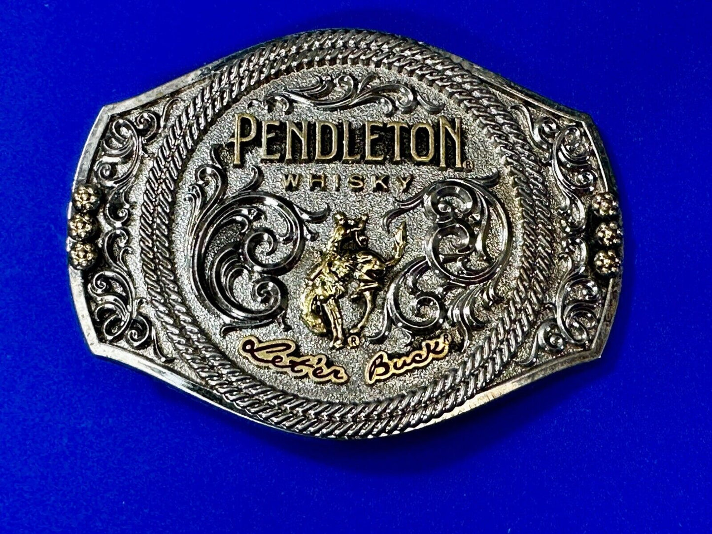 2021 Pendleton whiskey Let'er Buck Rodeo Cowboy Montana Silversmiths Belt Buckle