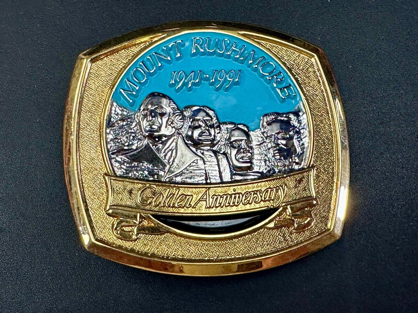 1991 Mount Rushmore 50th Golden Anniversary Limited Edition belt buckle