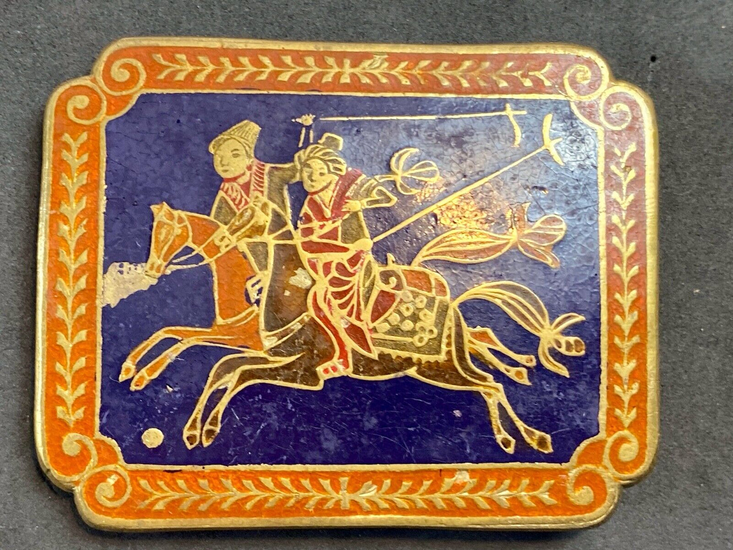 beautiful - riding horseback soldiers? Made in India - Dual pin belt buckle