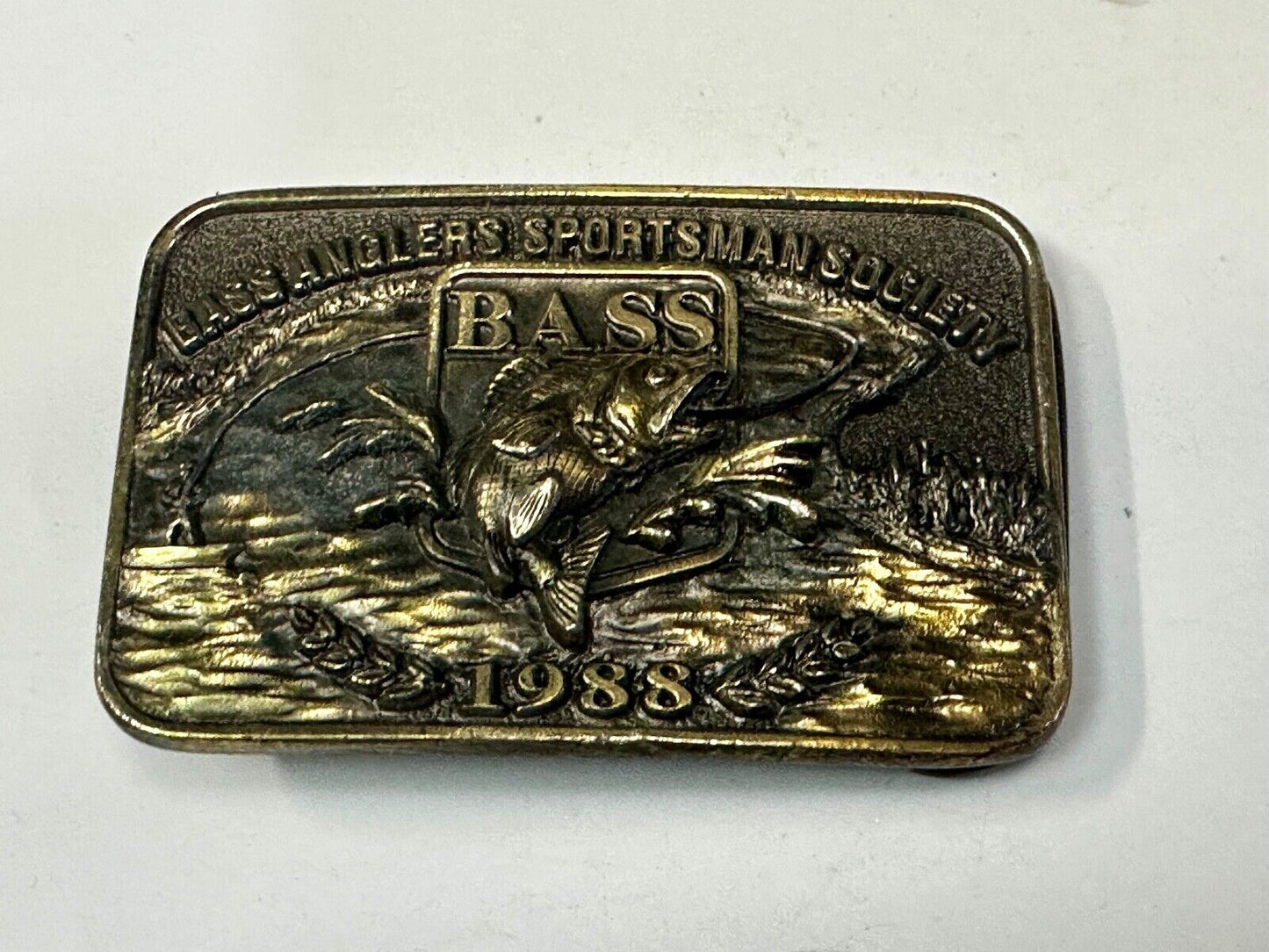 1998 BASS Anglers Sportsman Society Sport Fishing Fishermans Belt Buckle