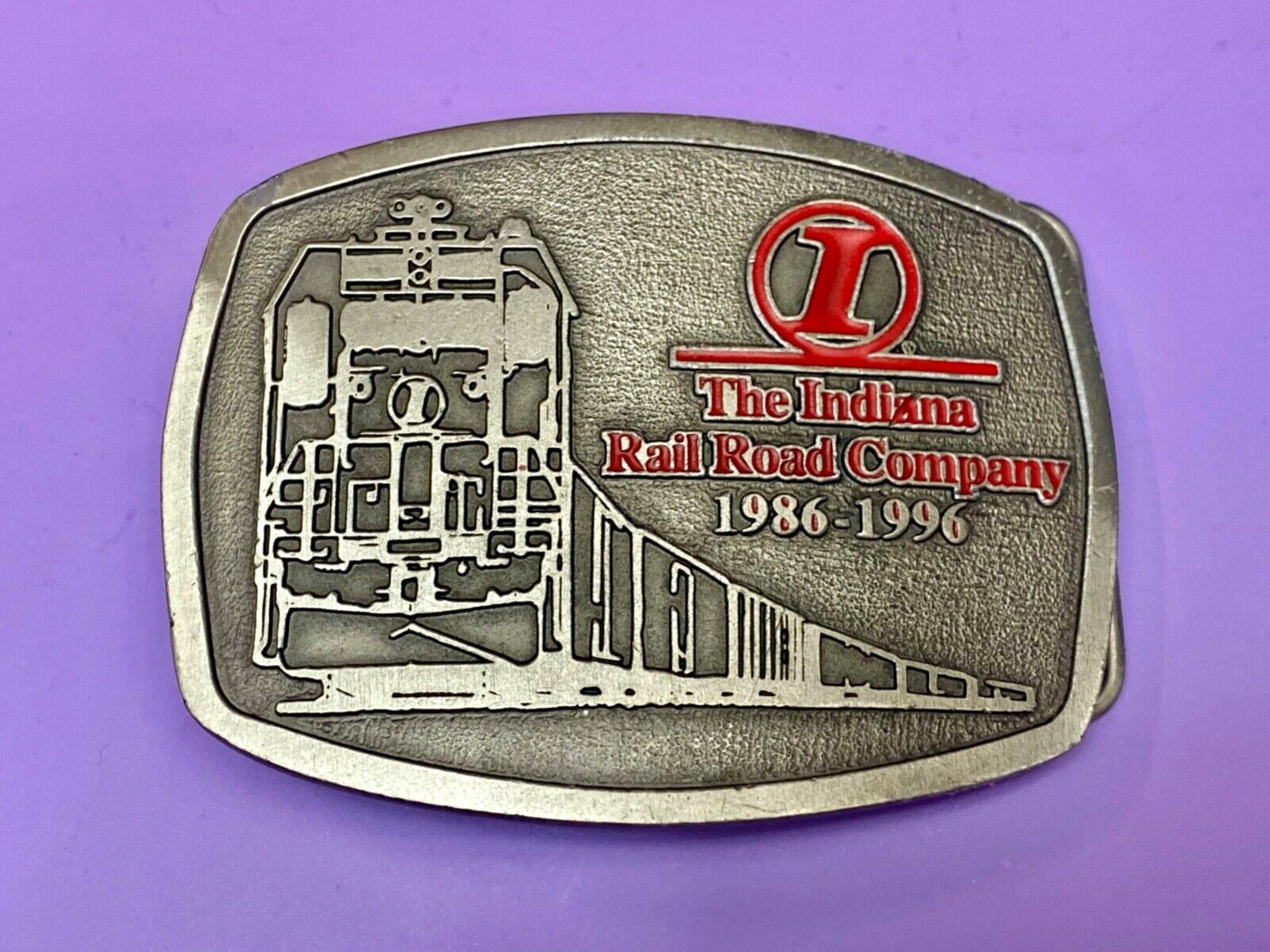 The Indiana Road Road Company 1986- 96 commemorative Train RR belt buckle