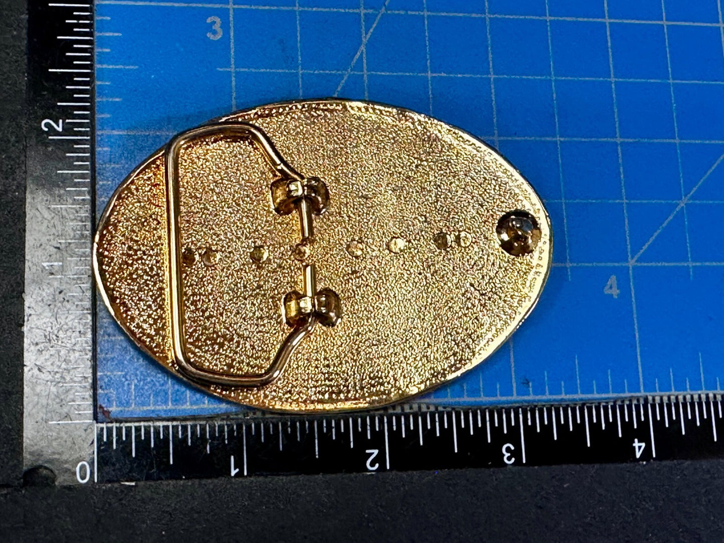 Vintage Etched Flower Floral Theme Western Oval Gold Tone Belt Buckle