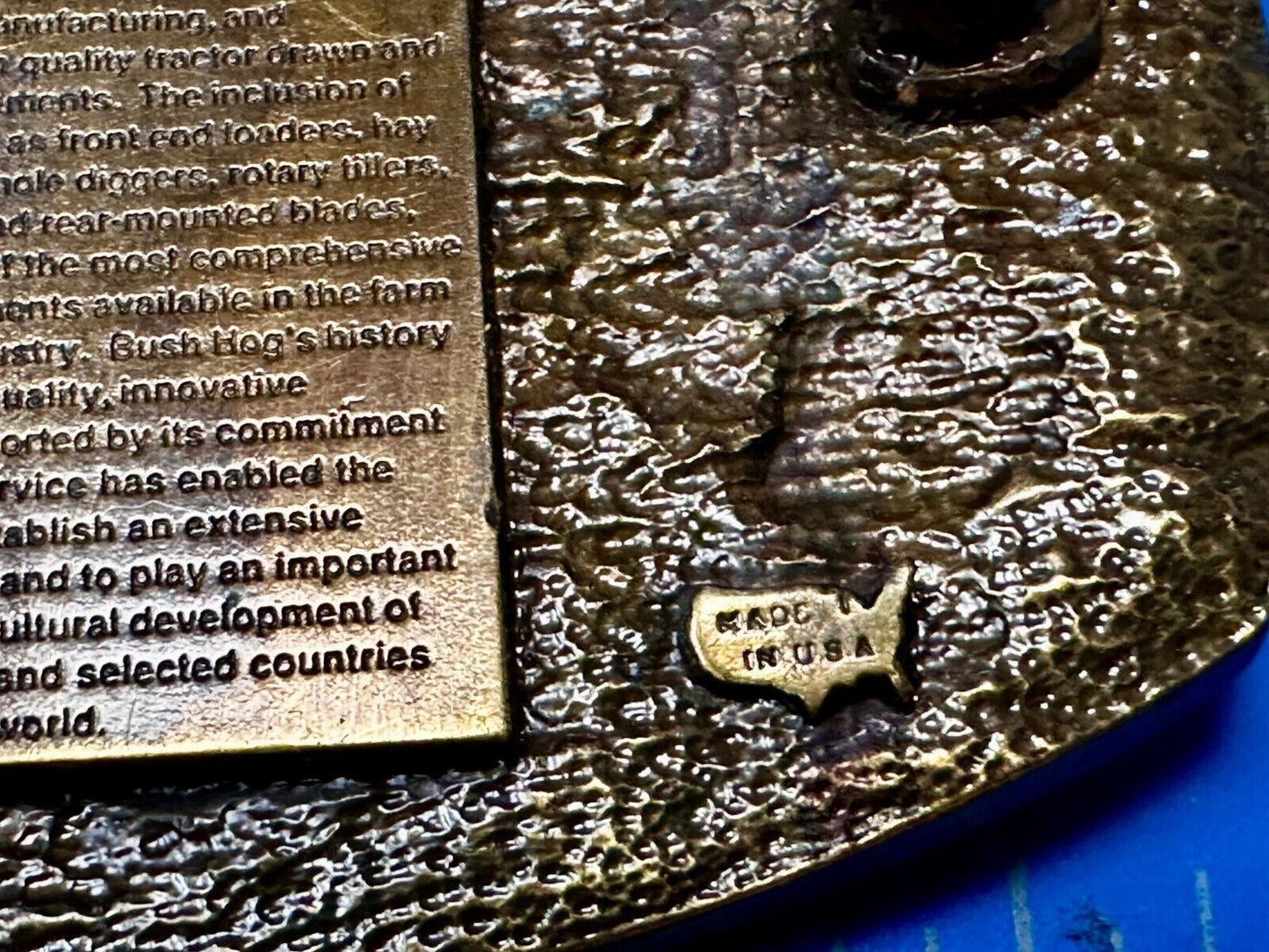 1994 Bush Hog The Legend Agriculture Machine Co. Commemorative Belt Buckle