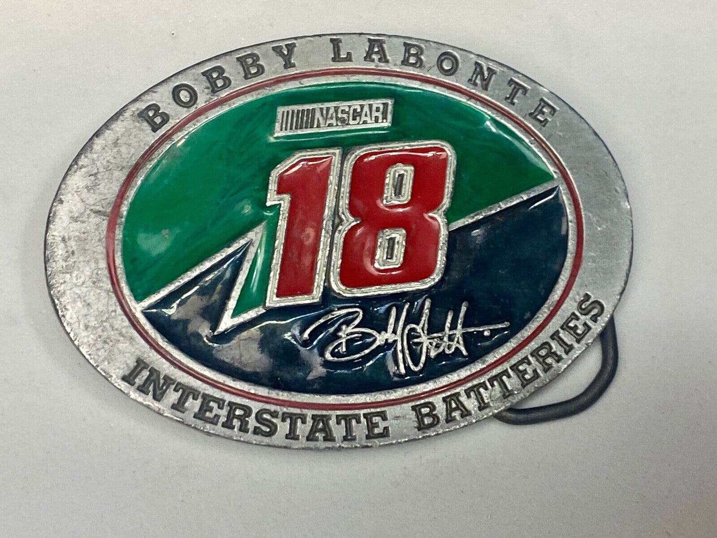 1990'S Bobby Labonte Nascar # 18 Used Collectable Belt Buckle By Redline Sports