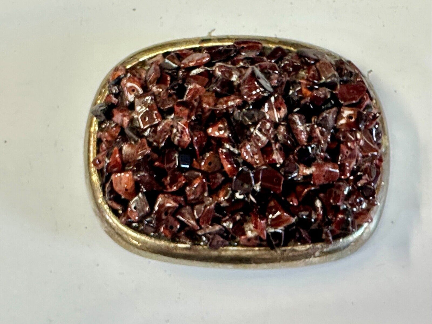 artisan chunky red stone burst on heavy belt buckle
