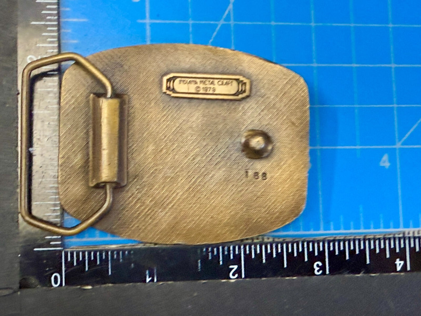 American Sports Football Player Brass Tone VTG 1979 Indiana Metal Belt Buckle